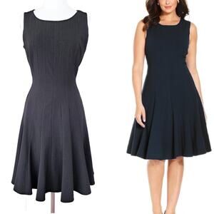 Calvin Klein Sleeveless Seamed Fit & Flare Dress Size 8 Black